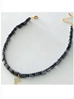 FREE PEOPLE NWT Sincerely yours cross beaded necklace